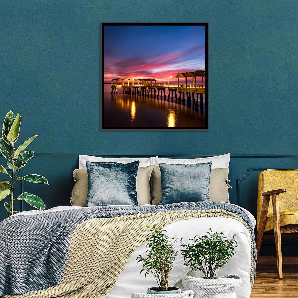 Twilight on Jekyll Island Pier Wall Art