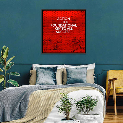 Key to Success on Red Brick Wall Art