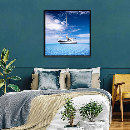 Furled Sails Over Turquoise Water Wall Art