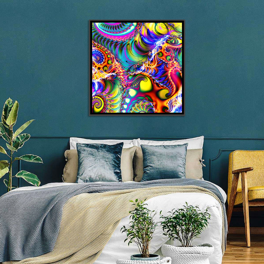 Chromatic Fractal Swirls Wall Art