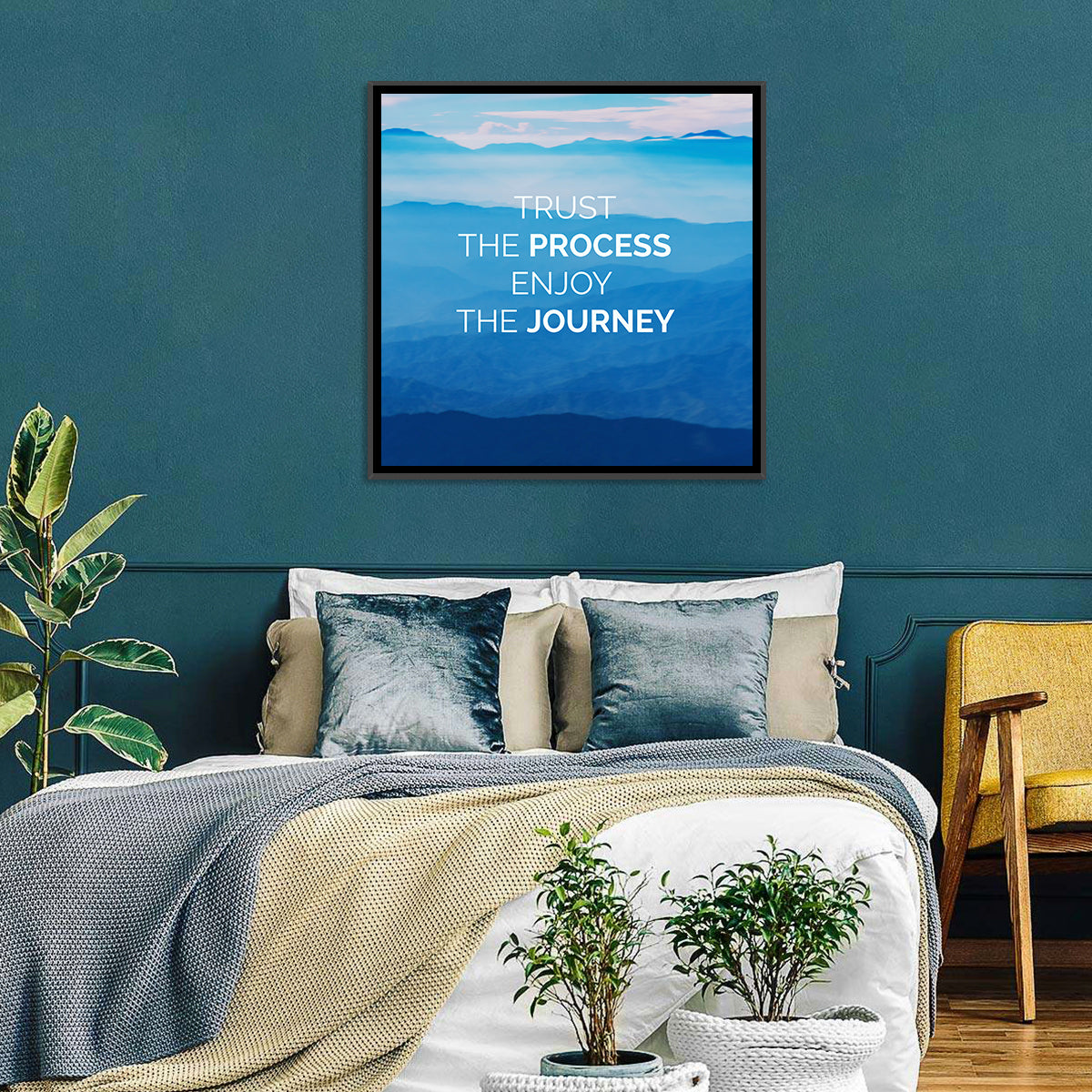 Trust the Process Mountain Layers Wall Art