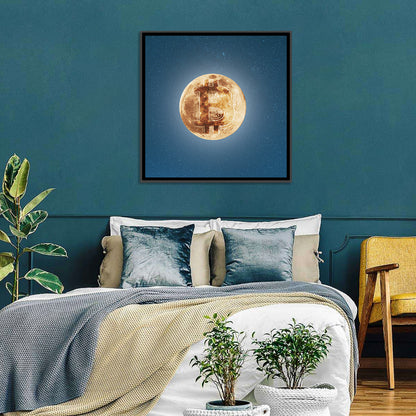 Bitcoin Circuit Moon Wall Art