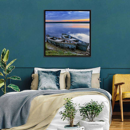 Chained Rowboats at Dusk Wall Art