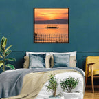 Albufera Sunrise Boat Silhouette Wall Art