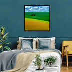Golden Field and Green Hillside Wall Art