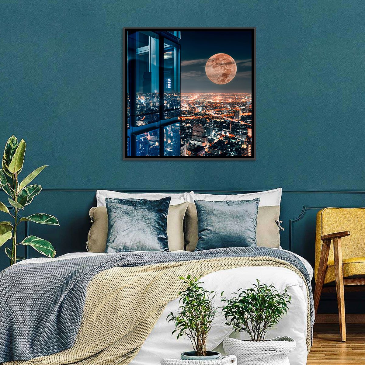 Bangkok Moonlit Skyline Wall Art
