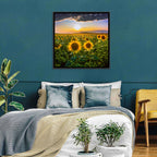 Sunflower Field at Golden Hour Wall Art