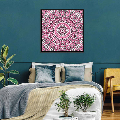 Pink Mosaic Kaleidoscope Mandala Wall Art