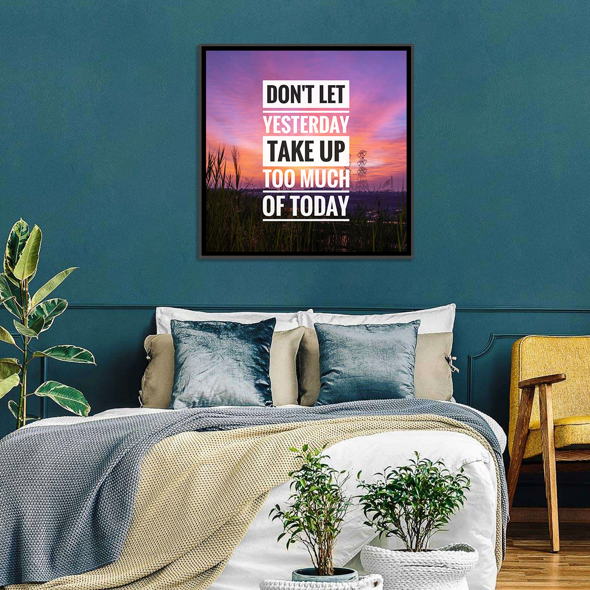Don't Let Yesterday, Sunset Quote Wall Art