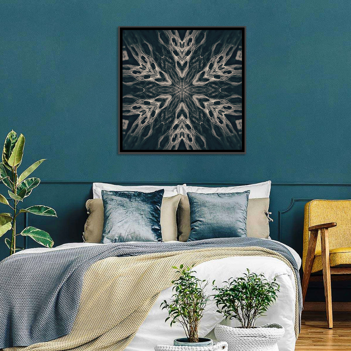 Black Gothic Demon Mandala Wall Art