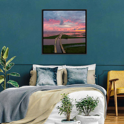Mobile Bay Causeway at Dusk Wall Art