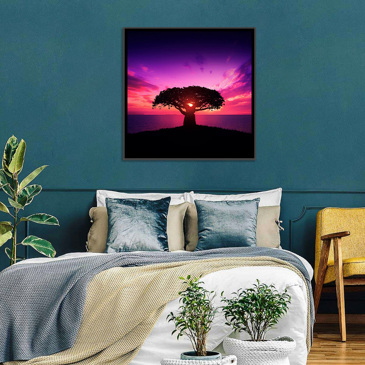 Baobab Sunset Silhouette Wall Art