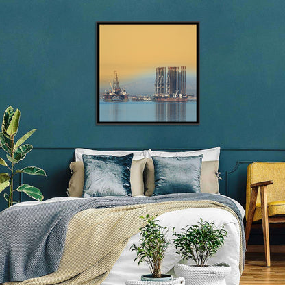Baku Oil Rigs at Dusk Wall Art
