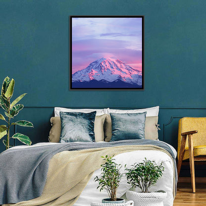 Mount Rainier Alpenglow with Lenticular Cloud Wall Art