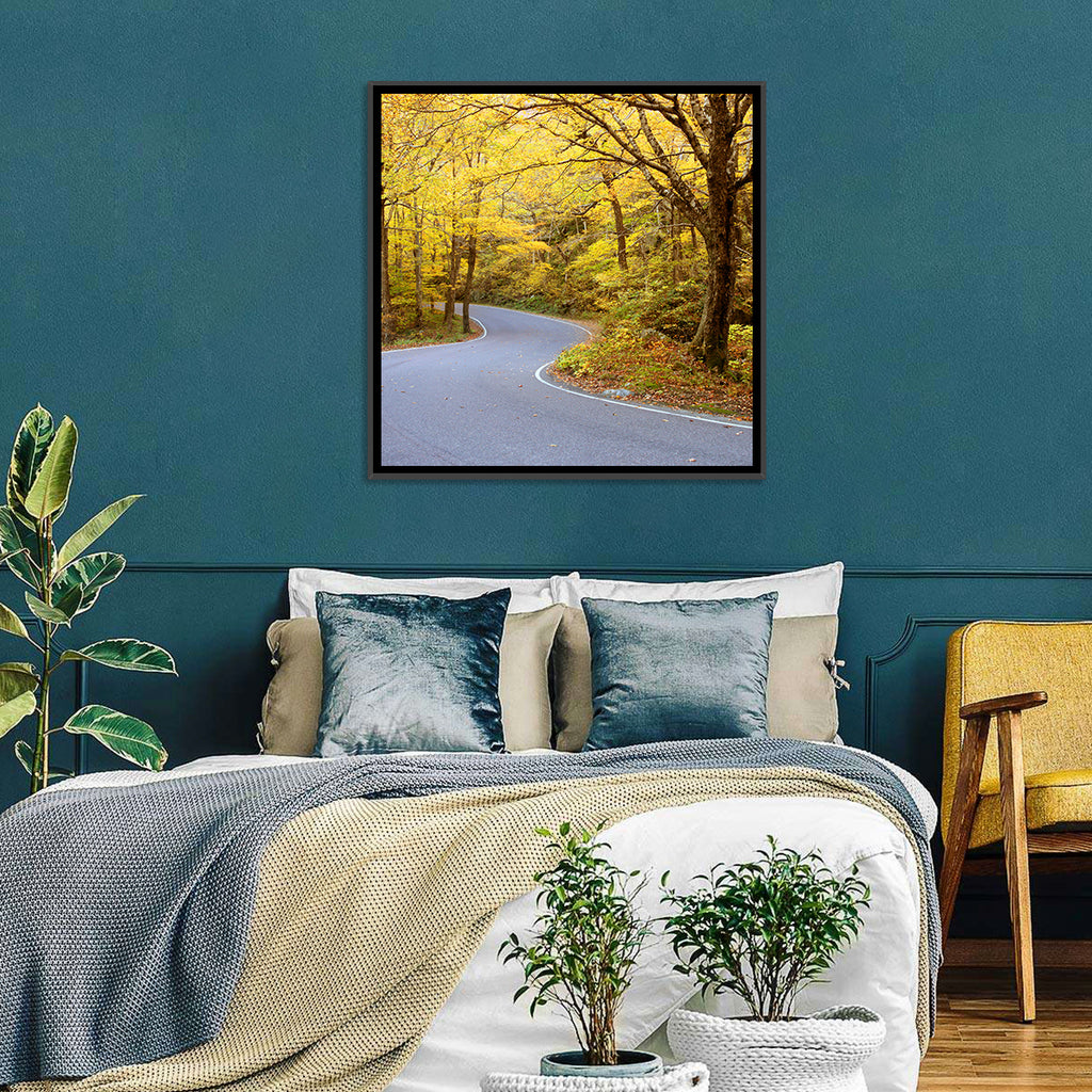 Winding Road Through Autumn Foliage Wall Art
