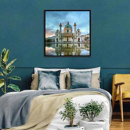 Karlskirche at Golden Hour Wall Art