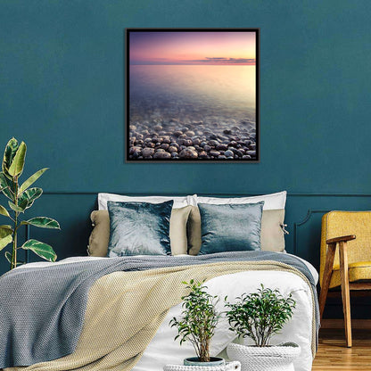 Pebbled Shore Sunset Wall Art