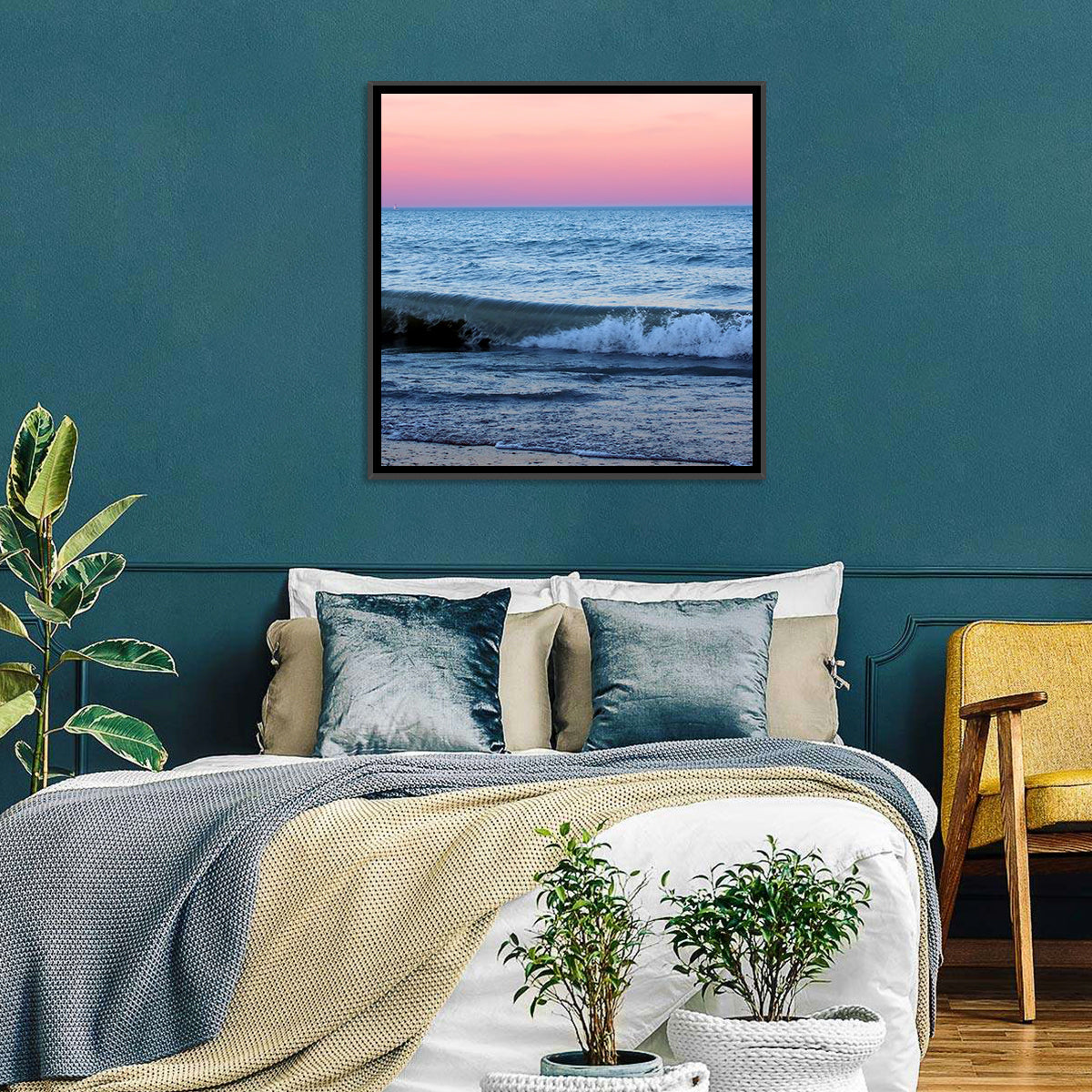 Lake Michigan Sunset with Sailboat Wall Art
