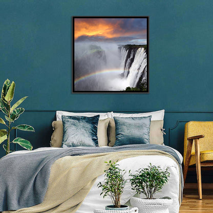 Victoria Falls Rainbow at Dusk Wall Art