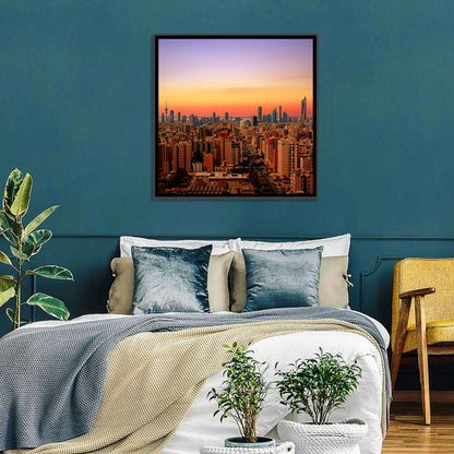 Kuwait City Skyline at Dusk Wall Art