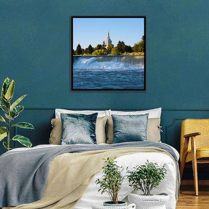 Idaho Falls Temple and Waterfall Wall Art