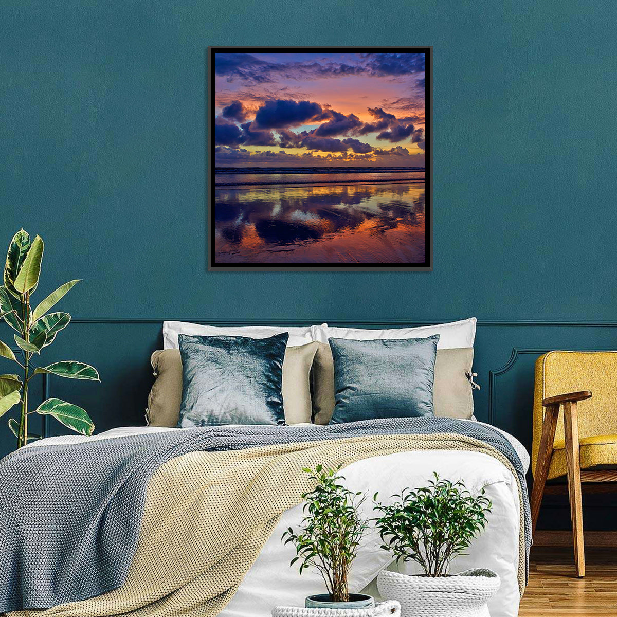 Dusk Beach Reflections Wall Art