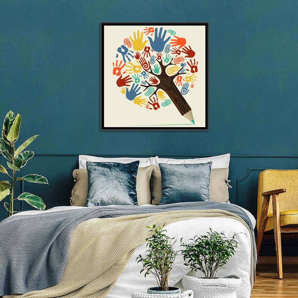 Handprint Tree Illustration Wall Art