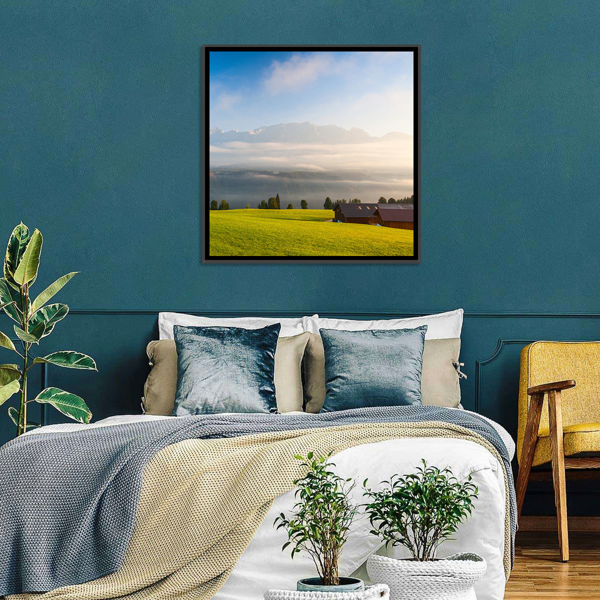 Sunlit Mountain Clouds Wall Art