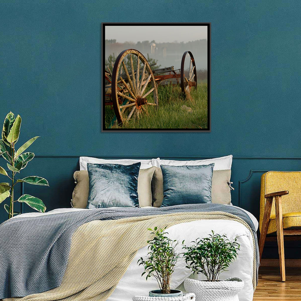 Weathered Wagon in Morning Mist Wall Art