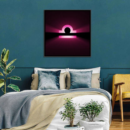 Libra Symbol Neon Glow Wall Art
