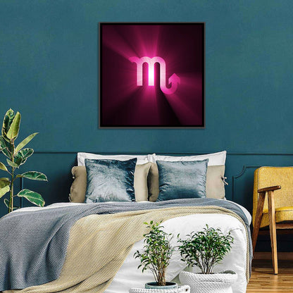 Scorpio Glyph with Magenta Burst Wall Art