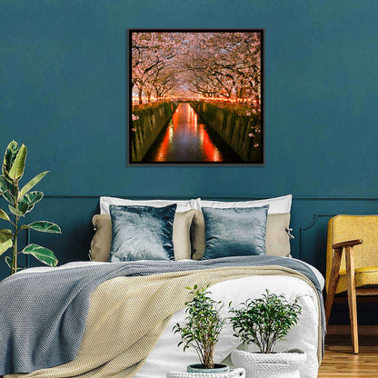 Meguro River Cherry Blossoms Wall Art