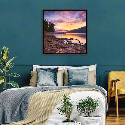 Lake Mcdonald Sunset Reflection Wall Art