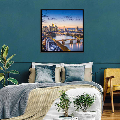 Frankfurt Twilight Skyline Wall Art