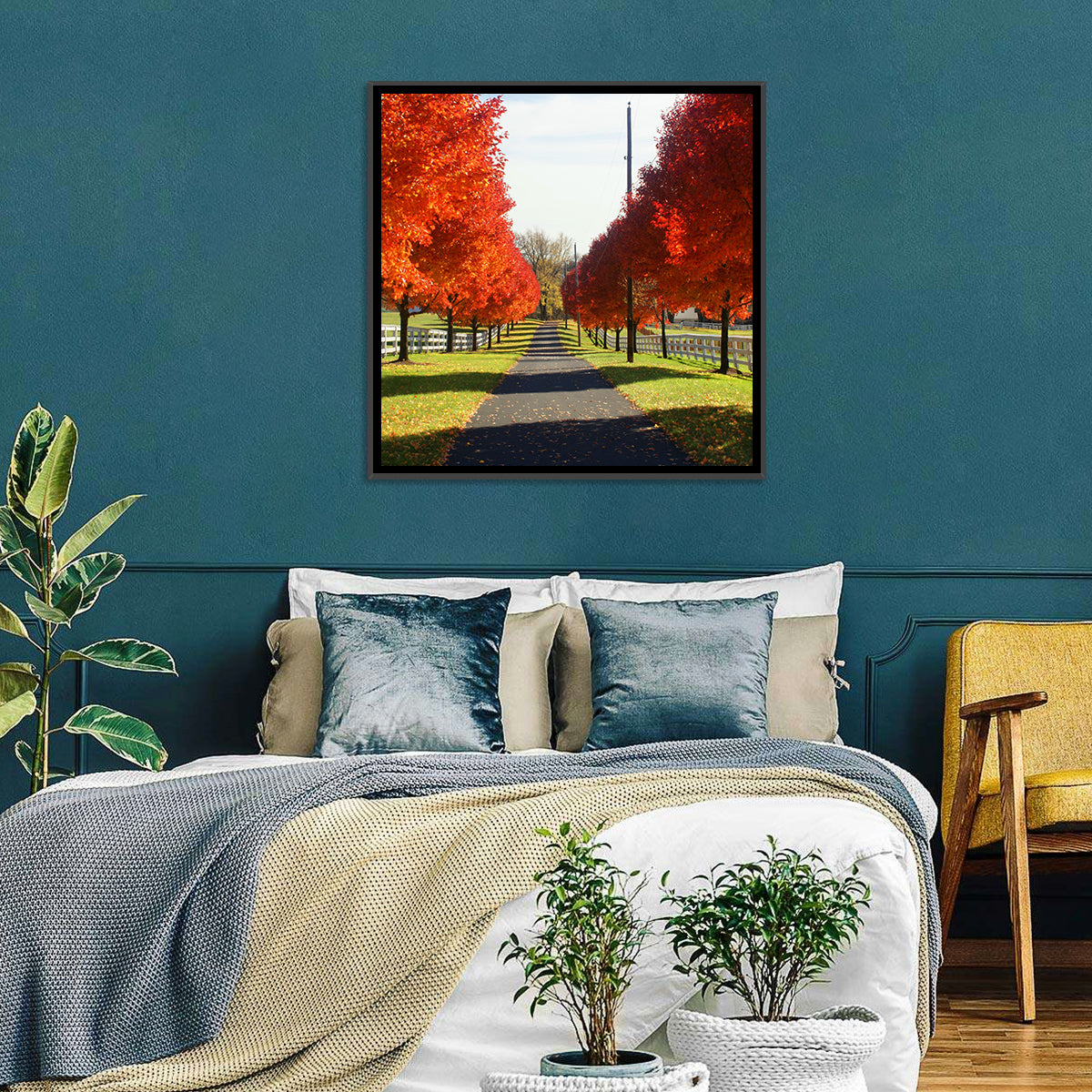 Frederick Farm Road Wall Art in a room, square