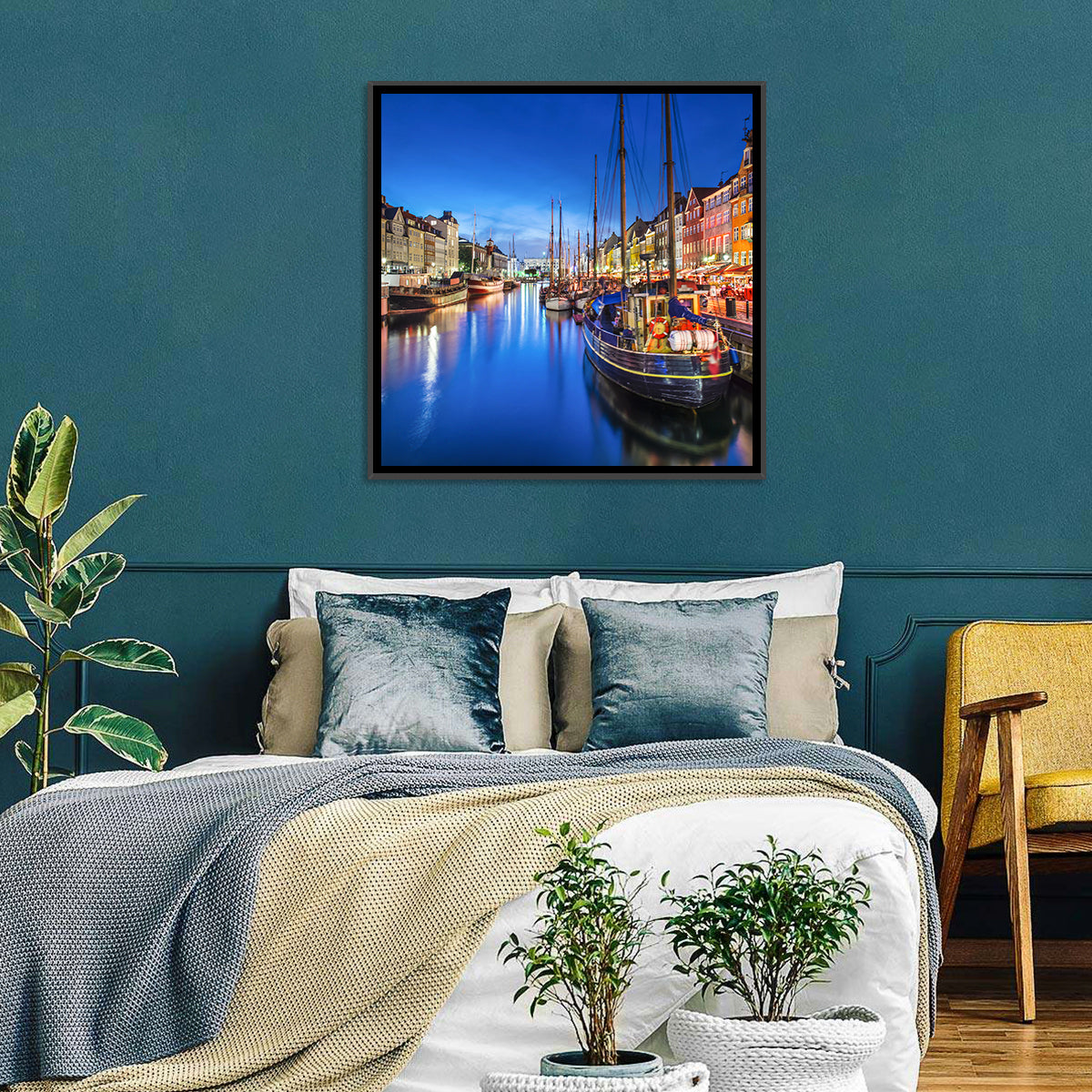 Nyhavn Canal at Dusk Wall Art