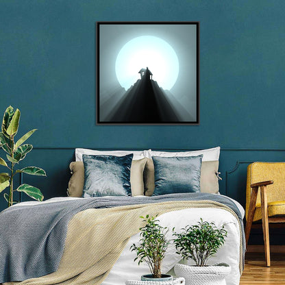 Moonlit Mountain Hut Wall Art