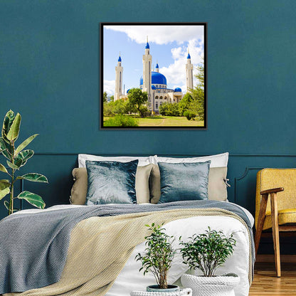 Blue Domed Mosque with Golden Minarets Wall Art