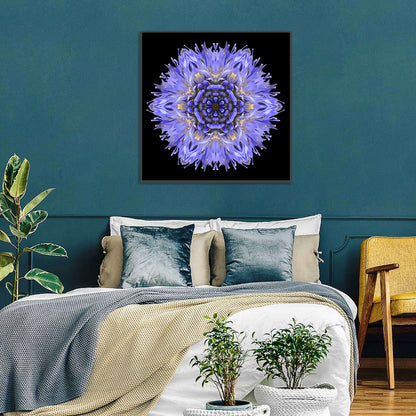 Cornflower Mandala Kaleidoscope Wall Art