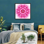 Pink Carnation Kaleidoscope Mandala Wall Art