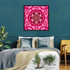 Kaleidoscopic Pink Chrysanthemum Mandala Wall Art