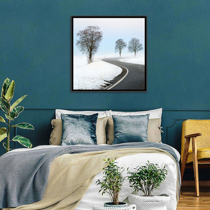 Foggy Winter Road Wall Art