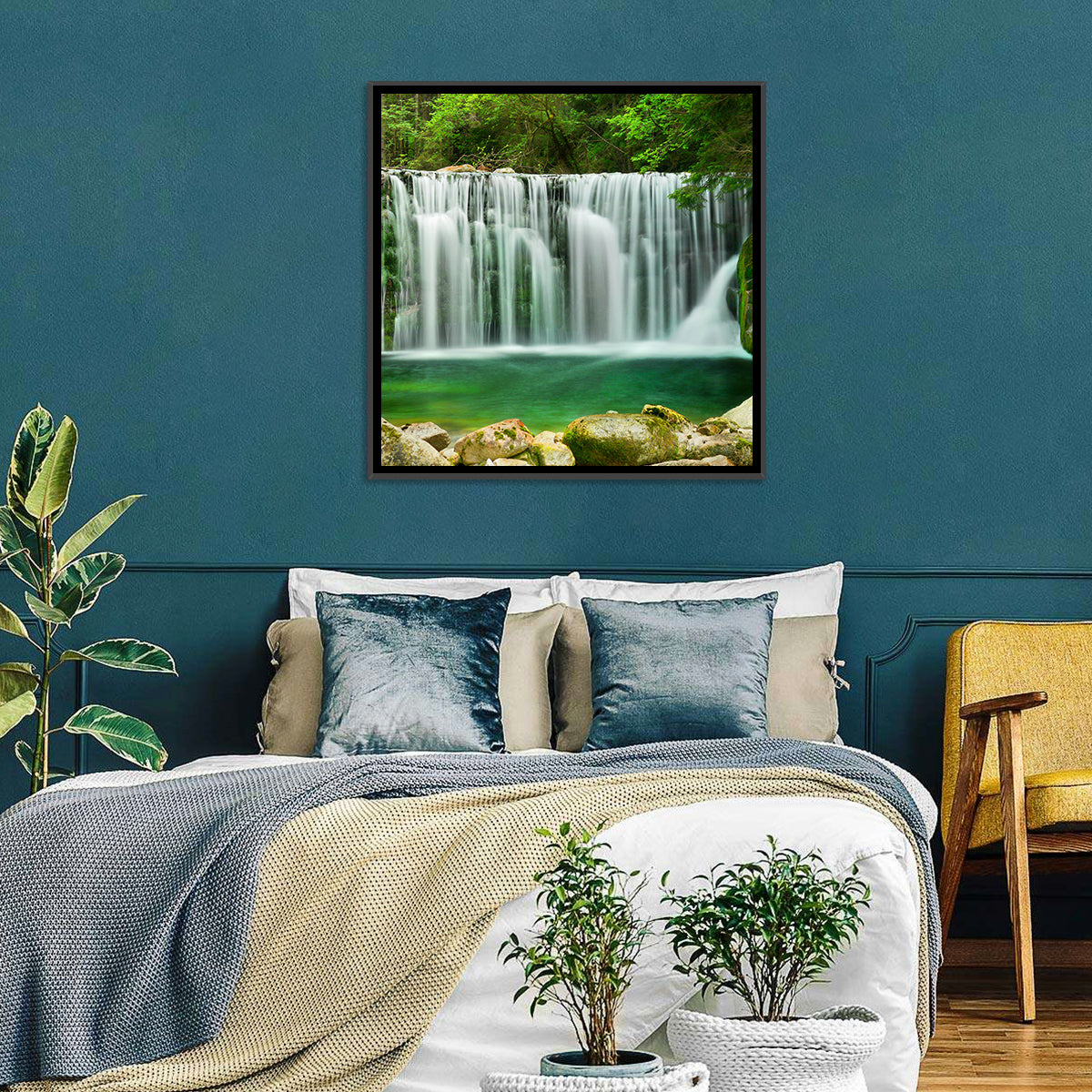 Emerald Lake Waterfall Wall Art