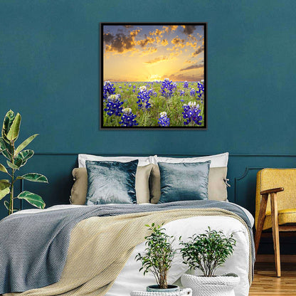 Bluebonnet Field at Sunset Wall Art