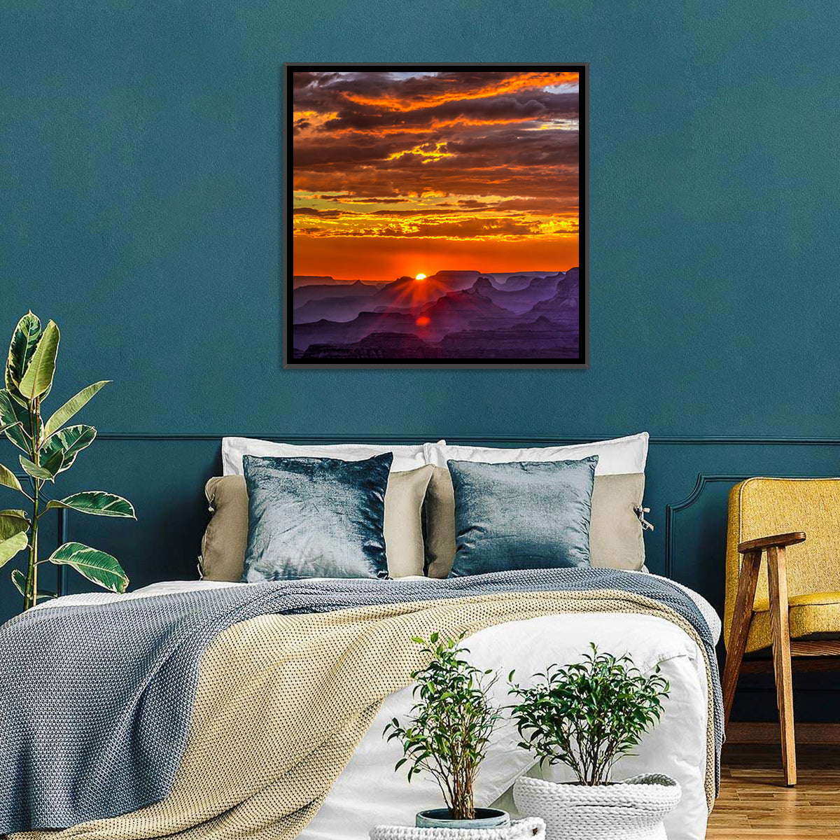 Lipan Point Sunset Sunburst Wall Art