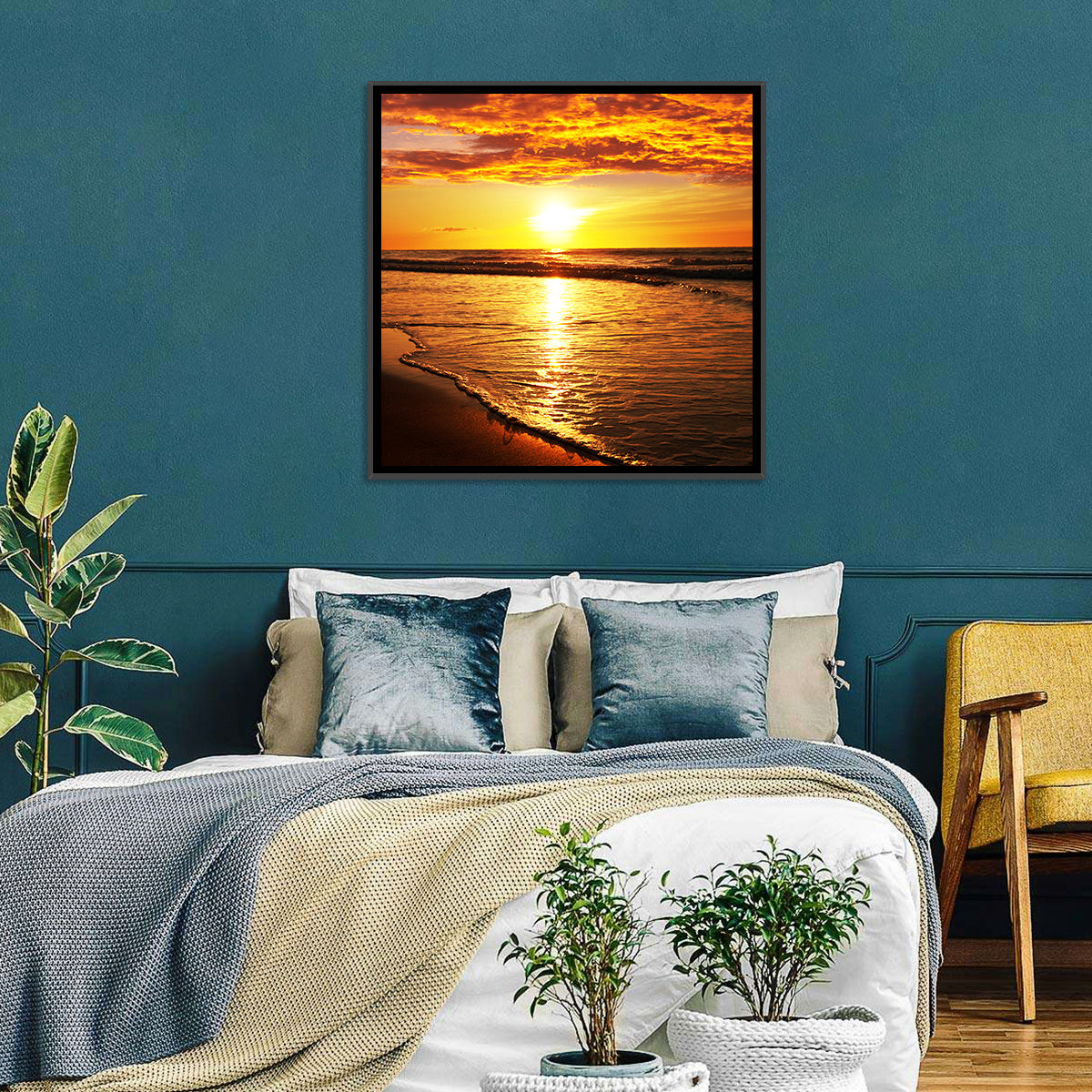 Golden Thai Beach Sunset Wall Art