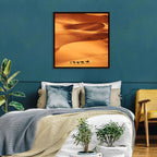 Desert Camel Caravan in Golden Dunes Wall Art