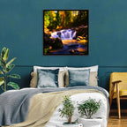 Autumn Mountain Waterfall Wall Art