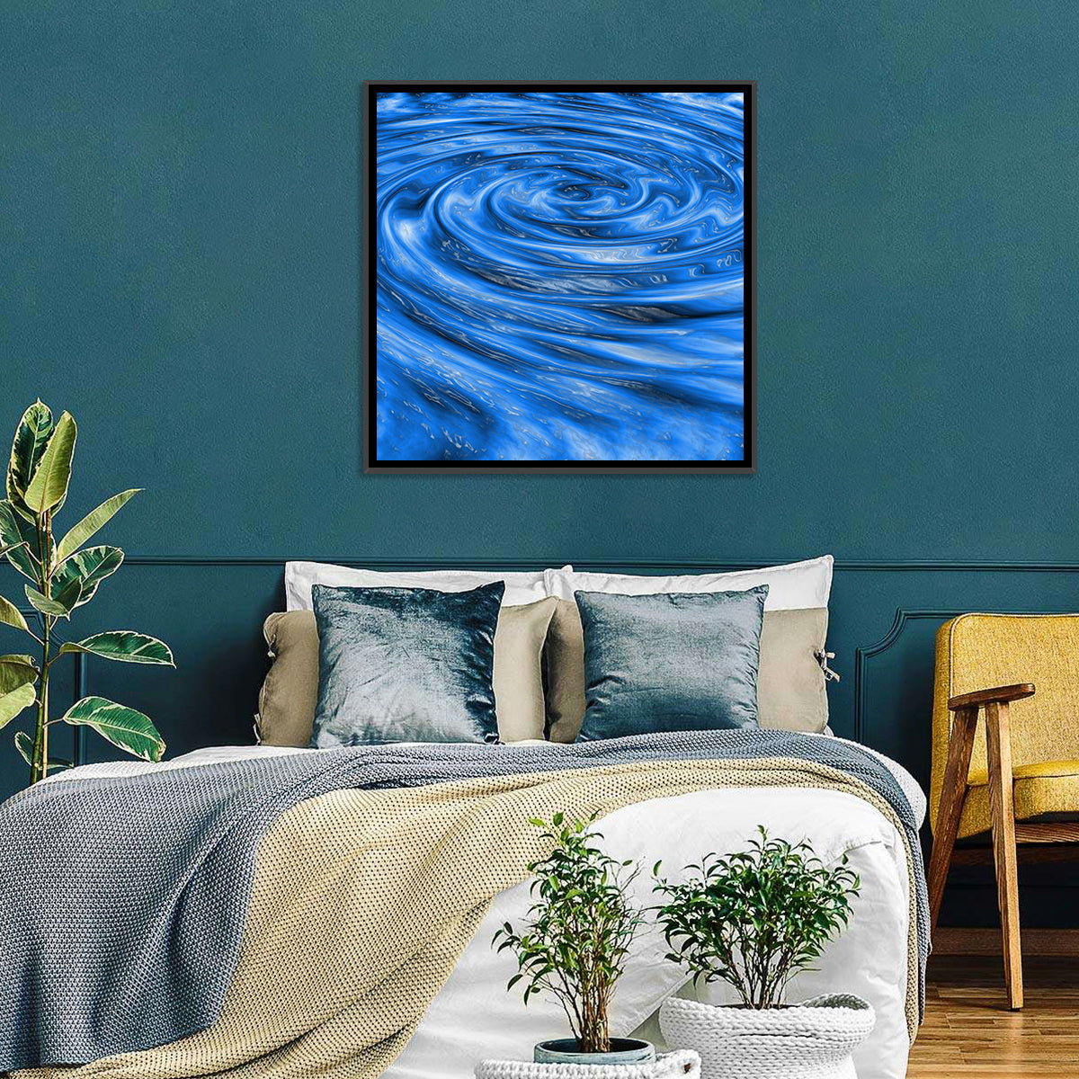 Azure Water Vortex Wall Art