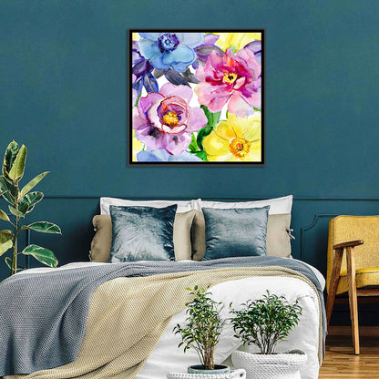 Vibrant Watercolor Floral Arrangement Wall Art